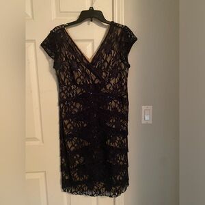 Sequin Sleeveless V-Neck Ruffle Midi Dress